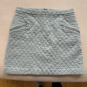 Hinge Quilted Light Gray Mini Skirt